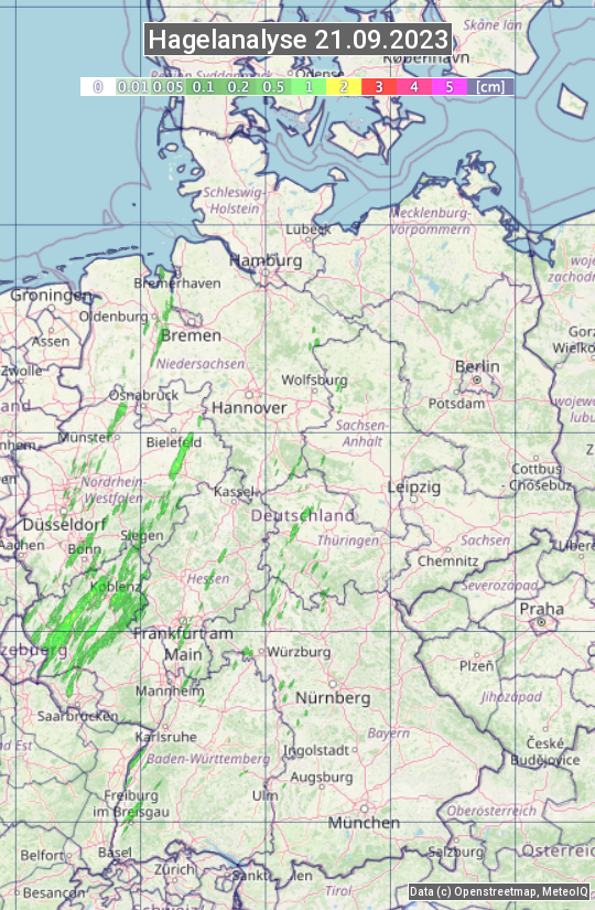 Karte mit Unwetteranalyse