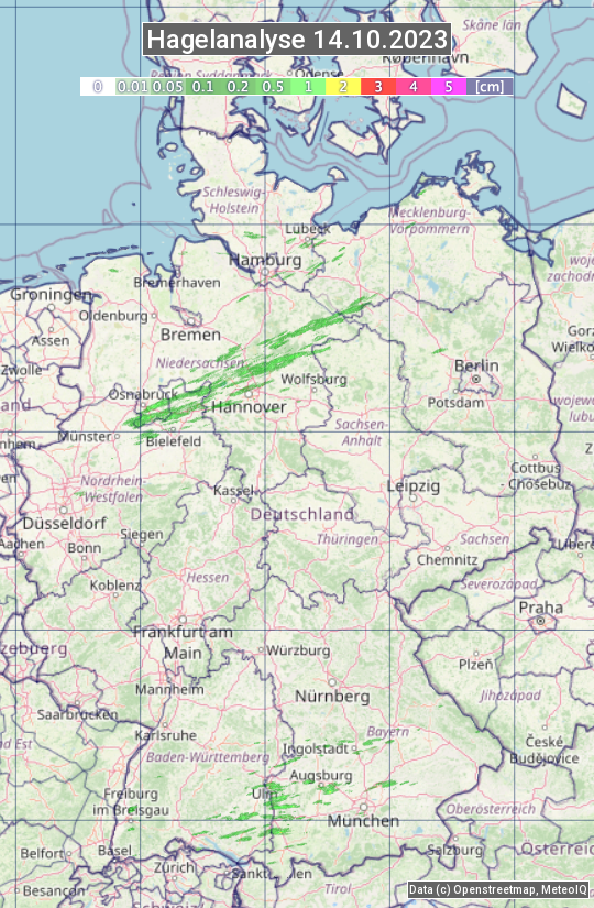 Karte mit Unwetteranalyse