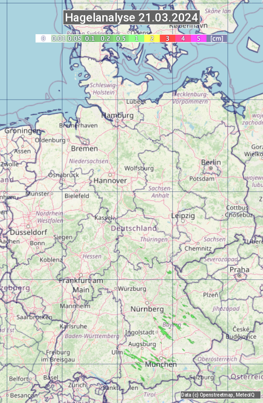 Karte mit Unwetteranalyse
