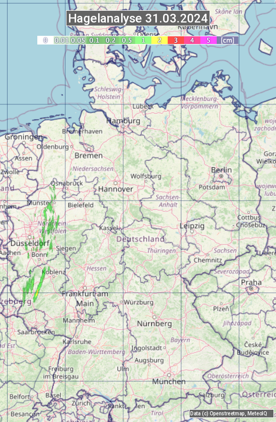 Karte mit Unwetteranalyse