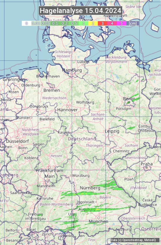 Karte mit Unwetteranalyse