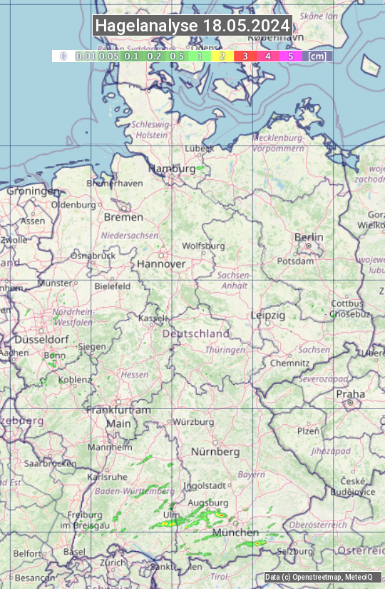 Karte mit Unwetteranalyse