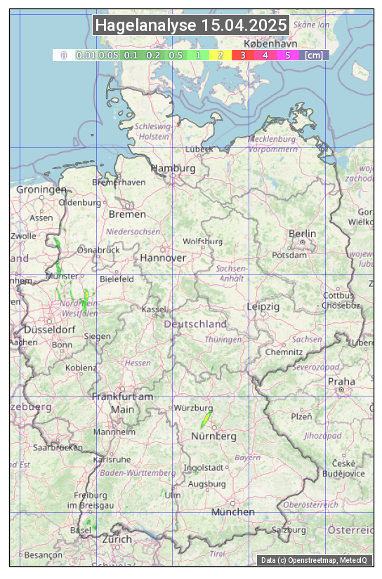 Karte mit Unwetteranalyse