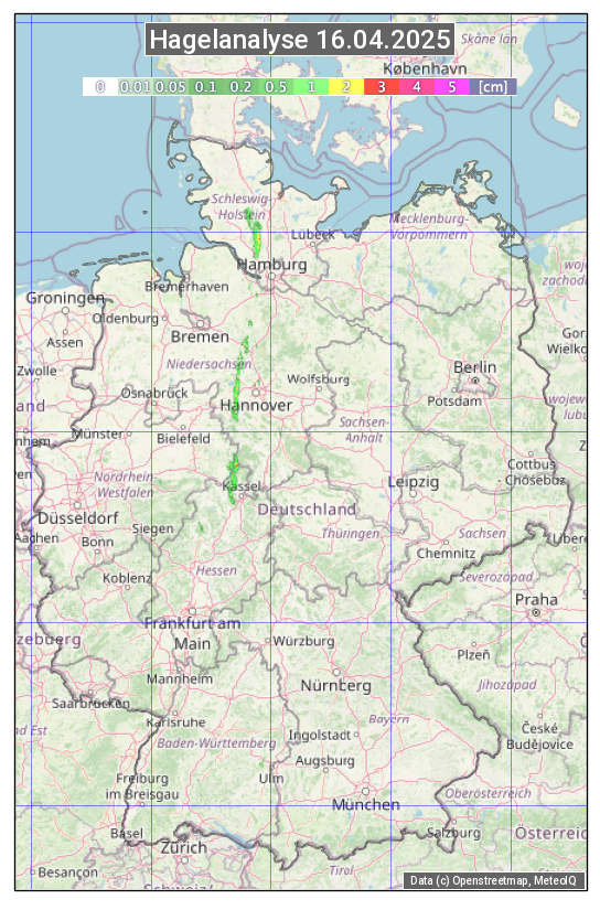 Karte mit Unwetteranalyse