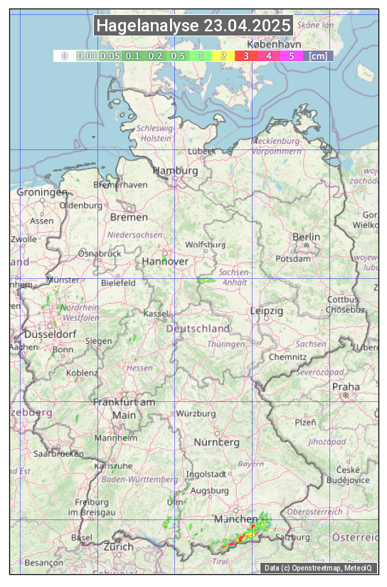 Karte mit Unwetteranalyse