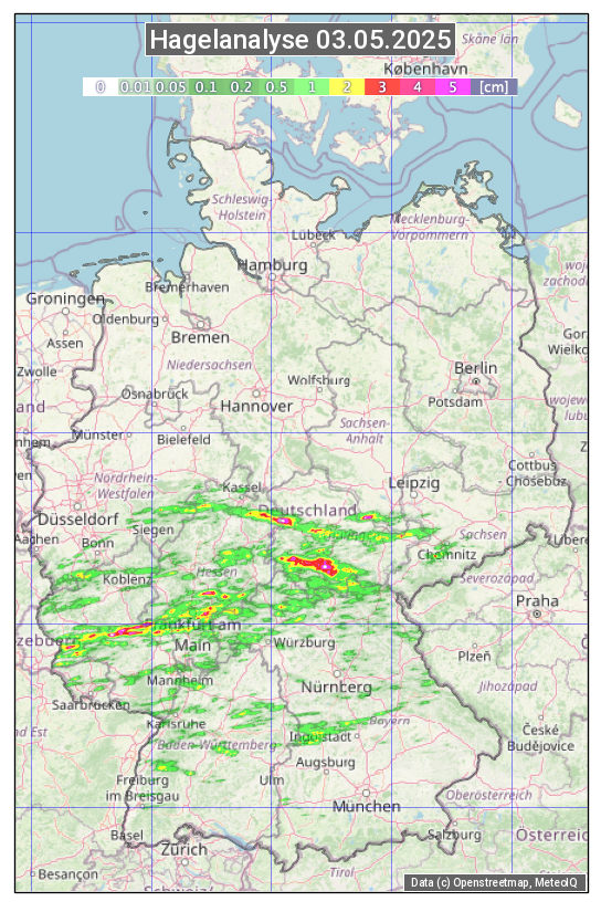 Karte mit Unwetteranalyse