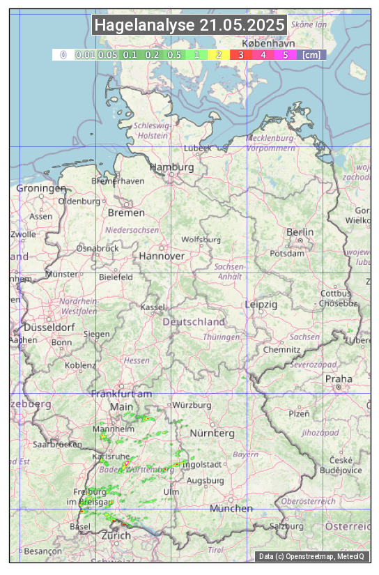 Karte mit Unwetteranalyse