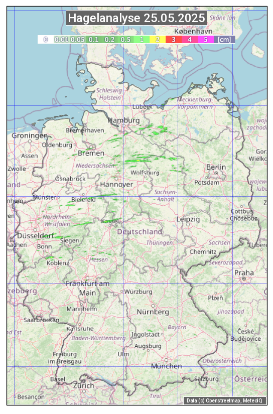 Karte mit Unwetteranalyse