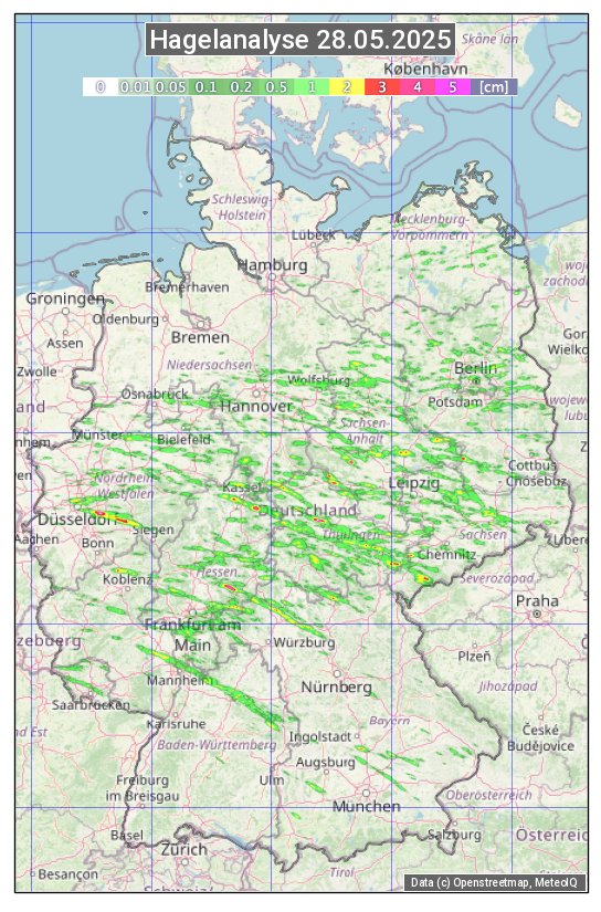 Karte mit Unwetteranalyse