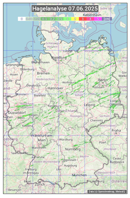 Karte mit Unwetteranalyse