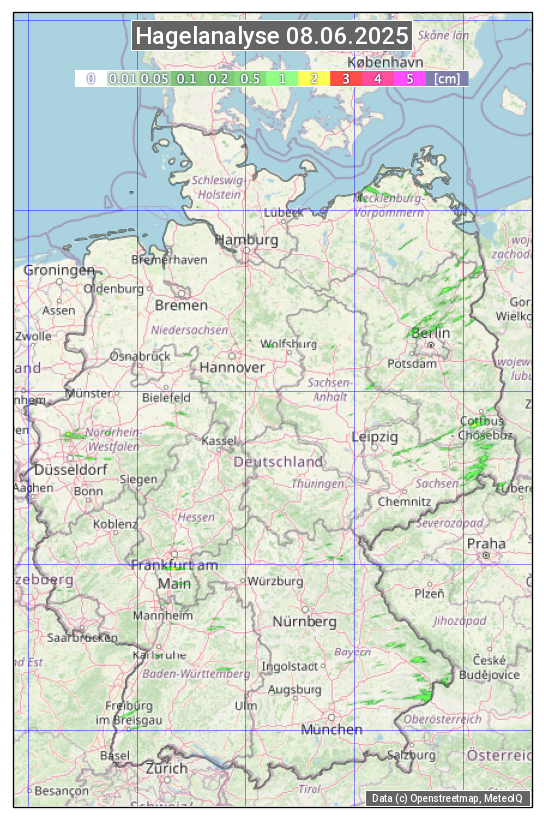 Karte mit Unwetteranalyse