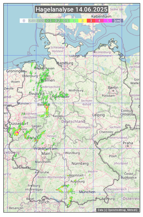 Karte mit Unwetteranalyse