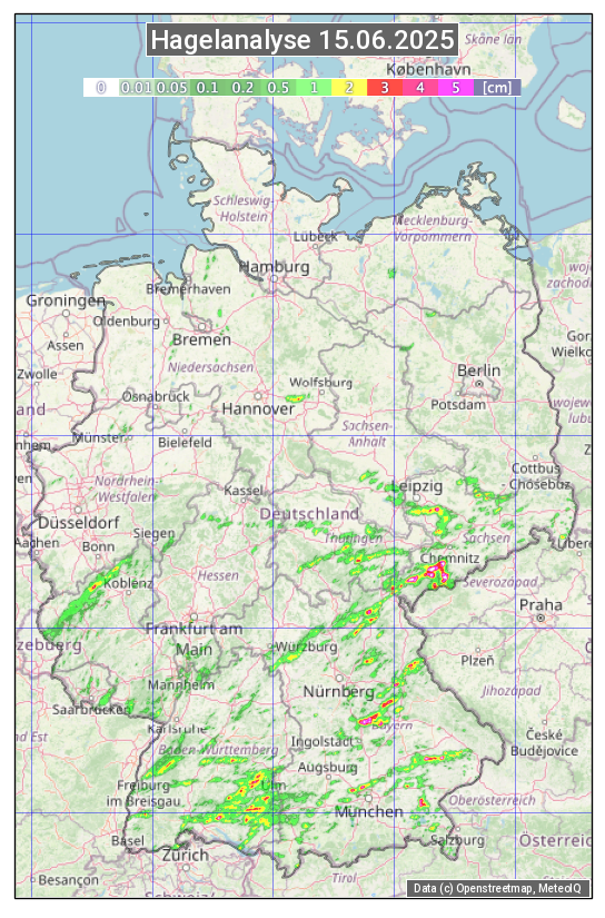 Karte mit Unwetteranalyse