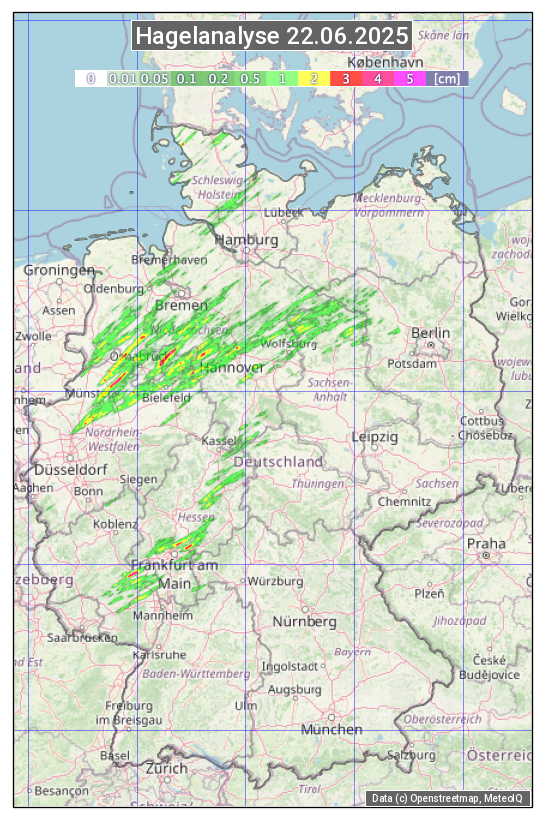 Karte mit Unwetteranalyse