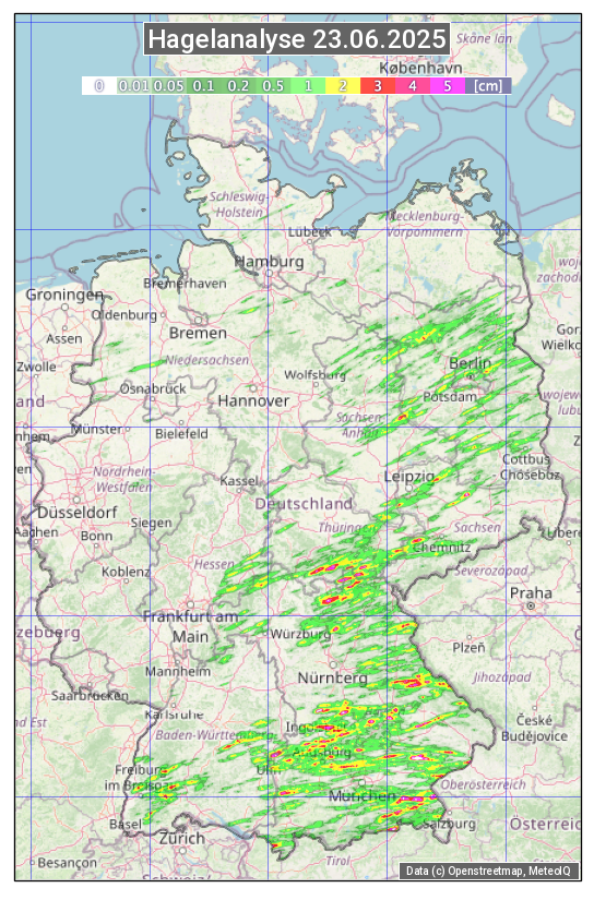 Karte mit Unwetteranalyse