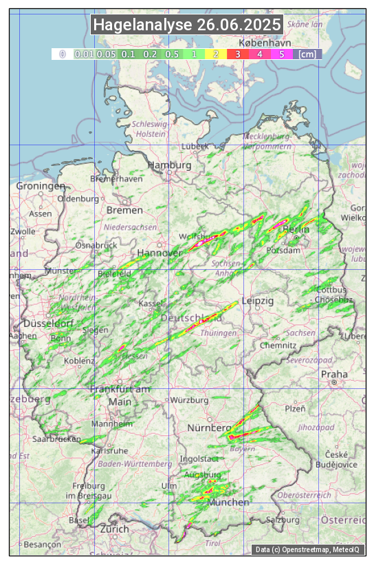 Karte mit Unwetteranalyse