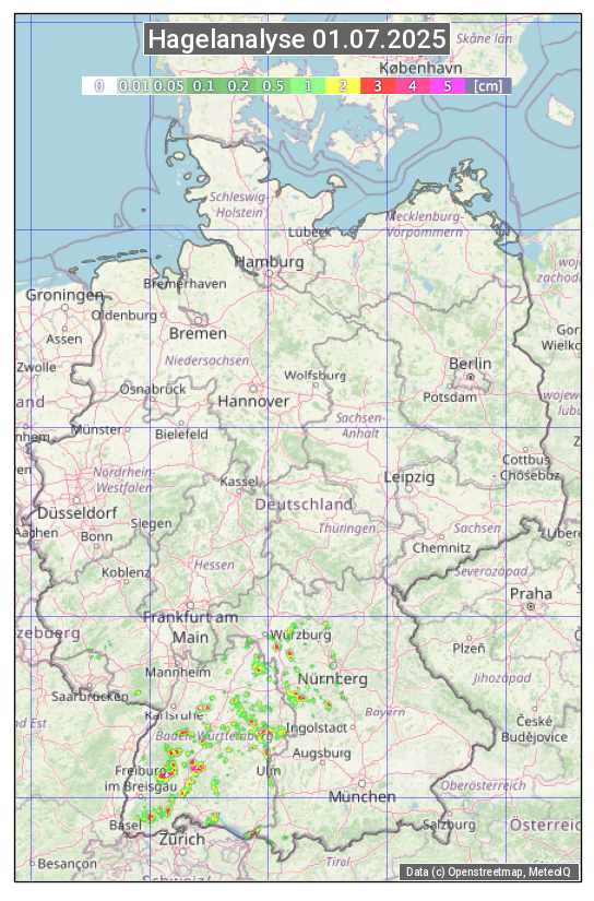 Karte mit Unwetteranalyse