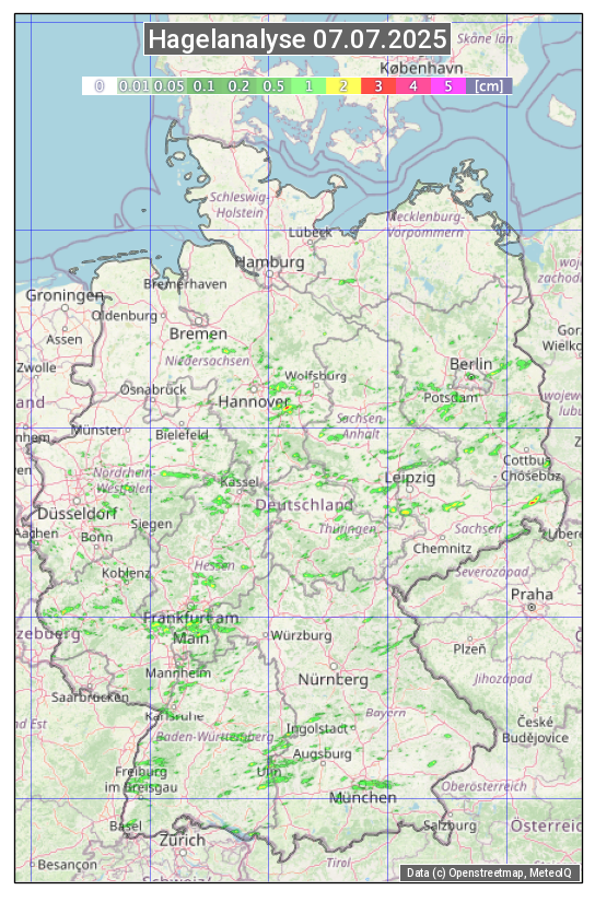 Karte mit Unwetteranalyse