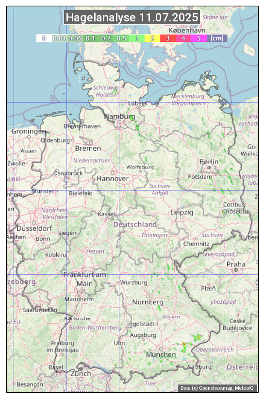 Karte mit Unwetteranalyse