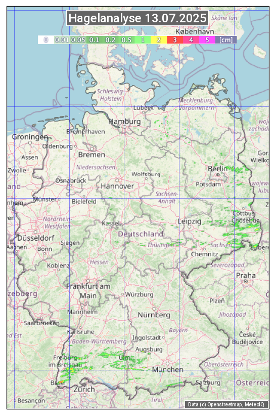 Karte mit Unwetteranalyse
