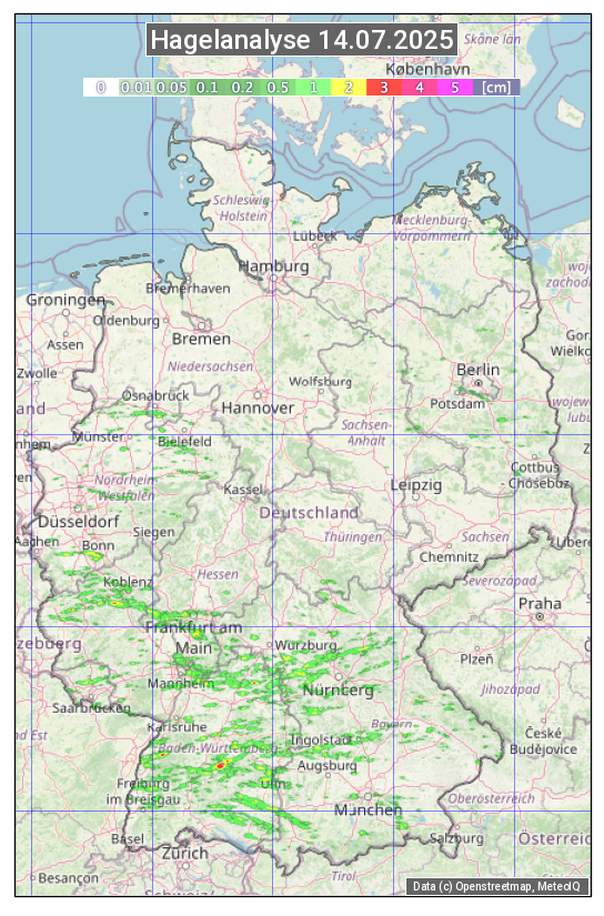 Karte mit Unwetteranalyse