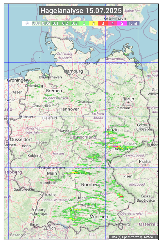 Karte mit Unwetteranalyse