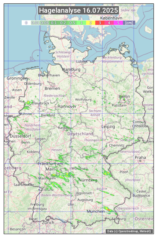 Karte mit Unwetteranalyse