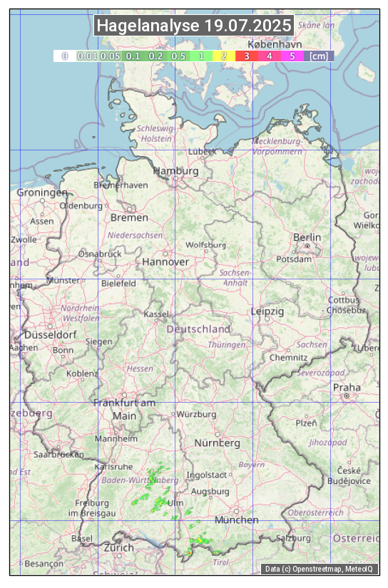 Karte mit Unwetteranalyse