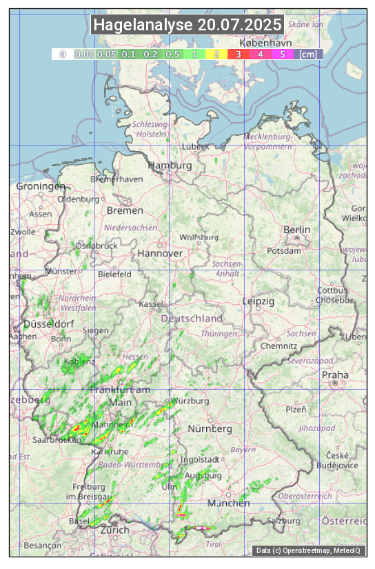 Karte mit Unwetteranalyse