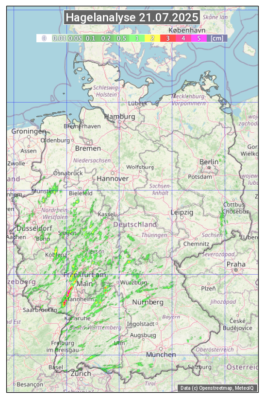 Karte mit Unwetteranalyse