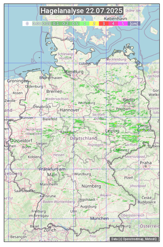 Karte mit Unwetteranalyse