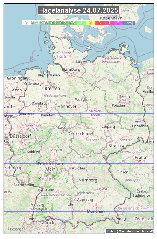 Karte mit Unwetteranalyse