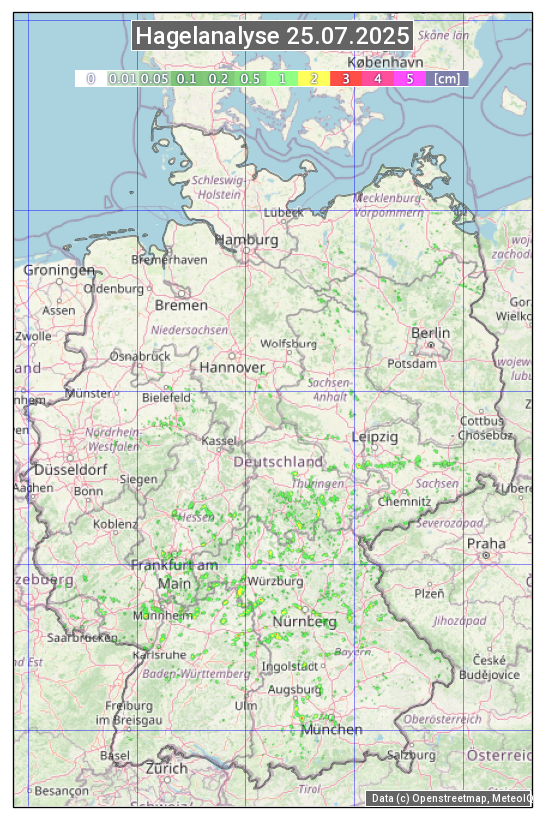 Karte mit Unwetteranalyse