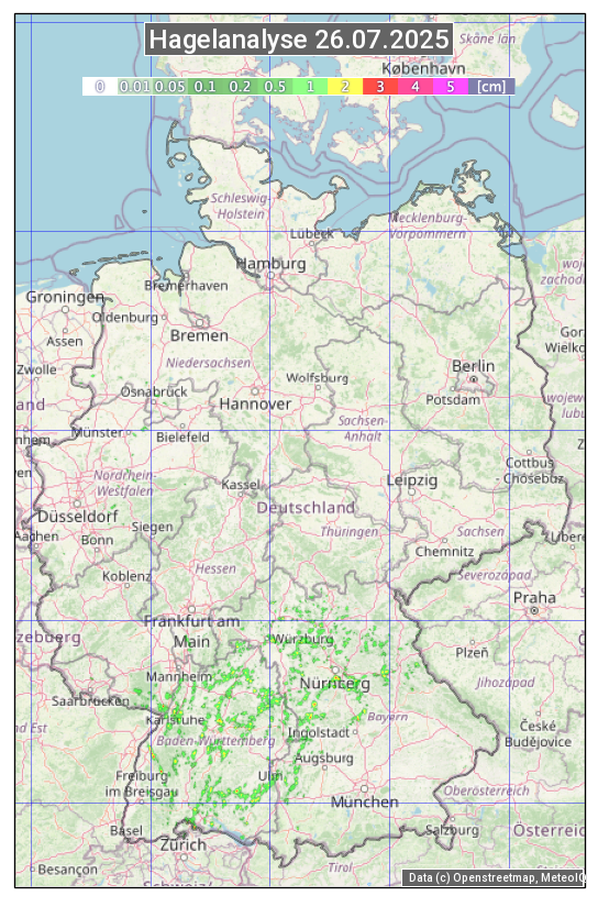 Karte mit Unwetteranalyse