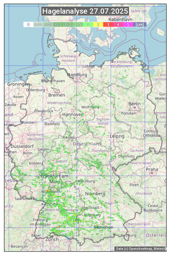 Karte mit Unwetteranalyse