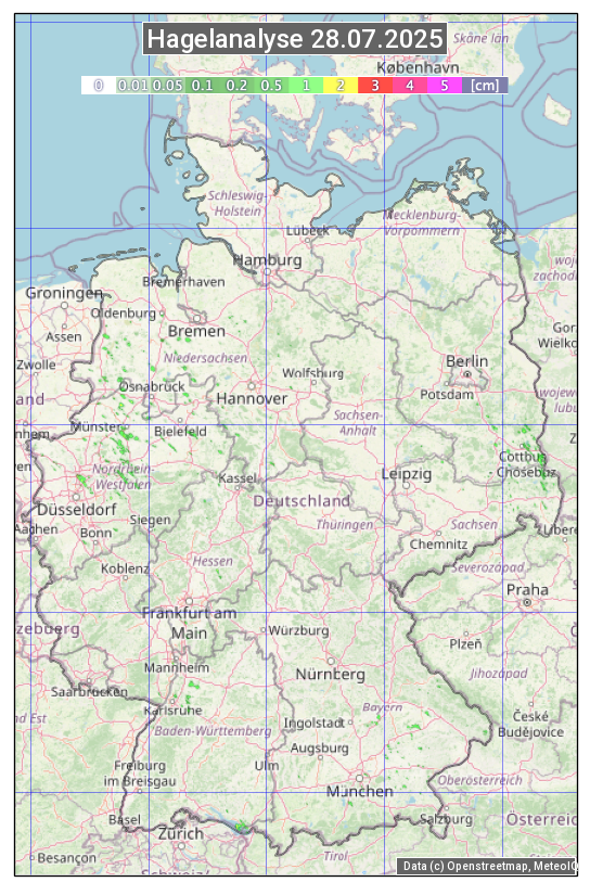 Karte mit Unwetteranalyse