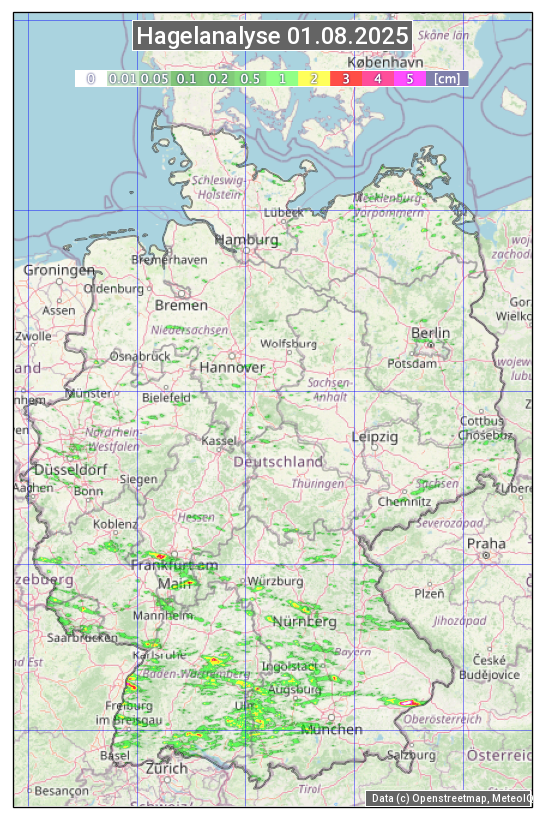 Karte mit Unwetteranalyse