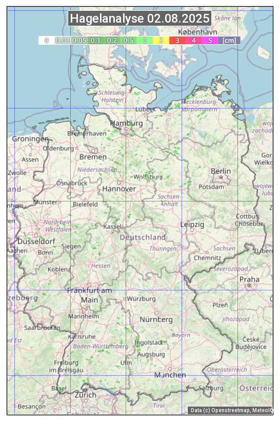 Karte mit Unwetteranalyse