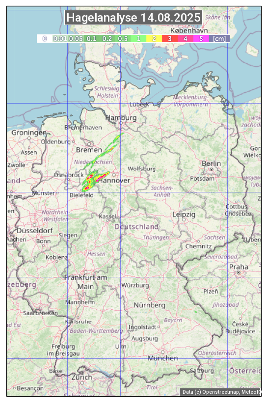 Karte mit Unwetteranalyse