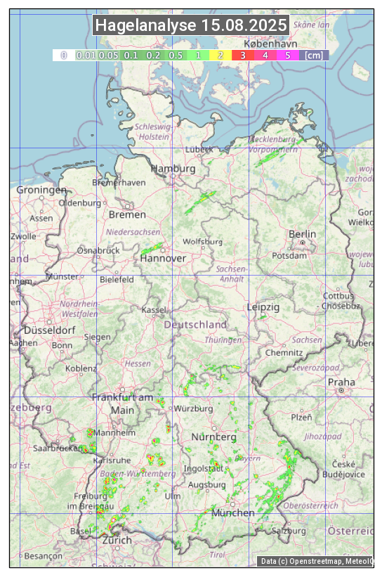 Karte mit Unwetteranalyse
