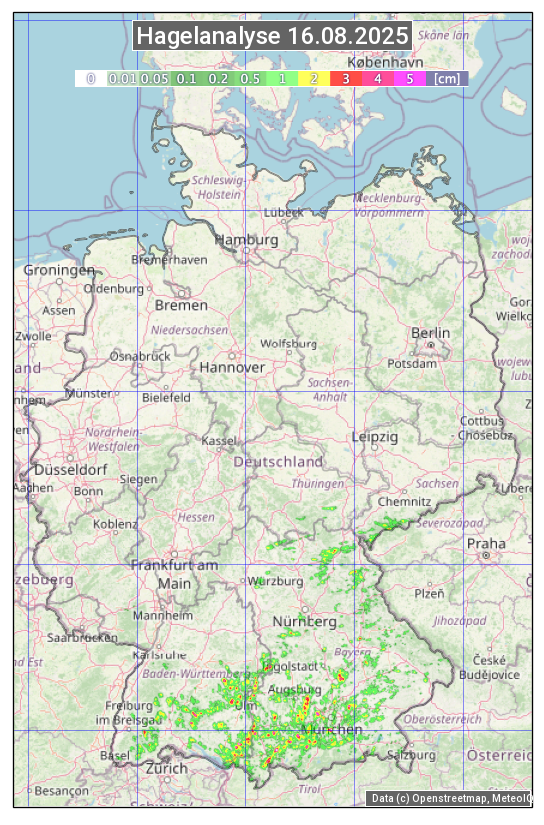 Karte mit Unwetteranalyse