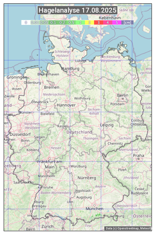 Karte mit Unwetteranalyse