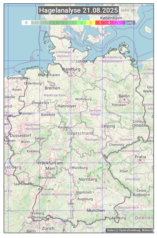 Karte mit Unwetteranalyse