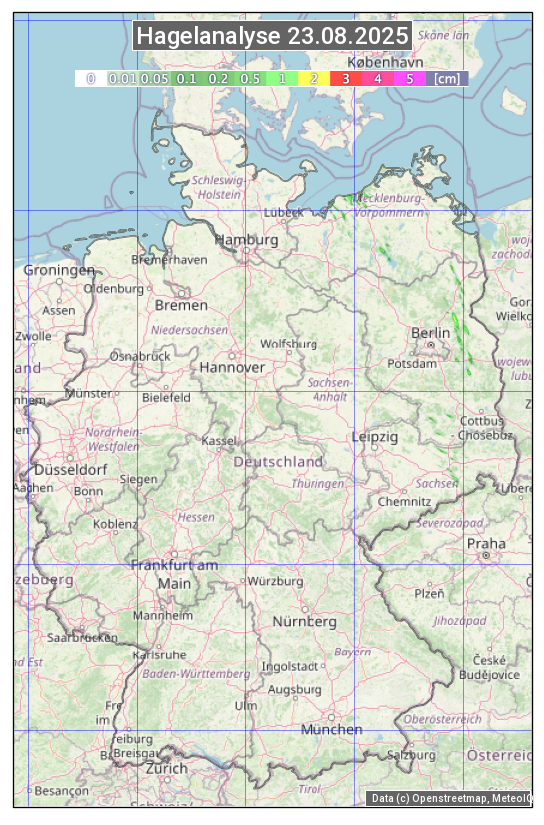 Karte mit Unwetteranalyse