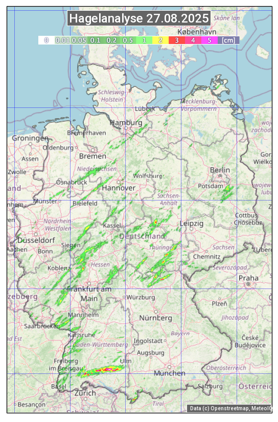 Karte mit Unwetteranalyse