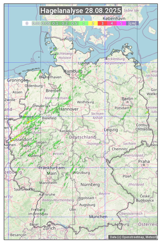 Karte mit Unwetteranalyse