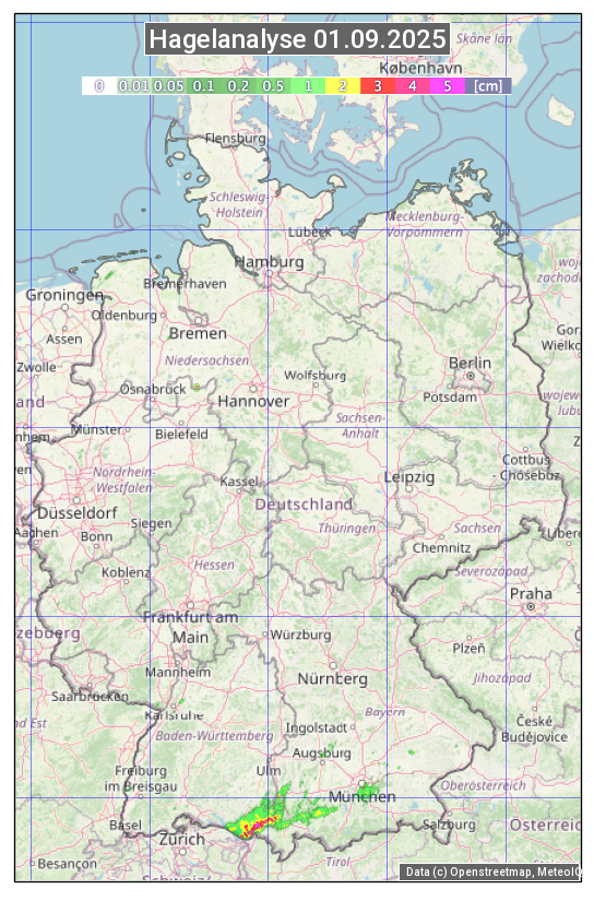 Karte mit Unwetteranalyse