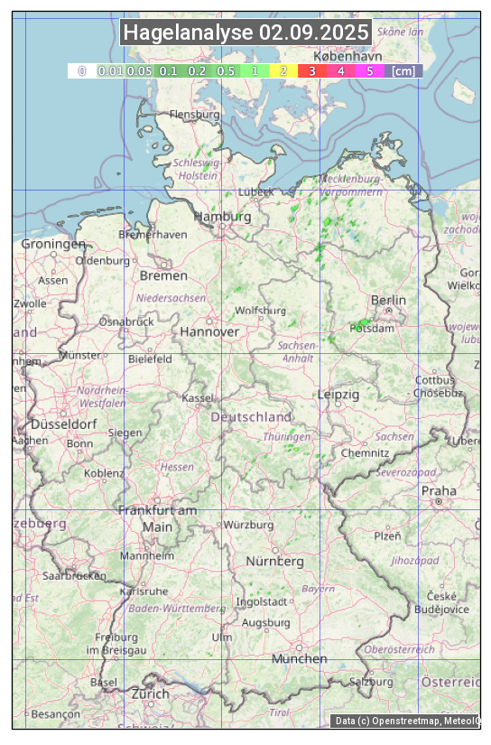 Karte mit Unwetteranalyse