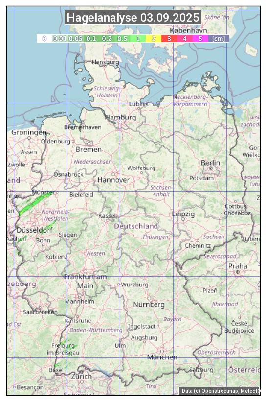Karte mit Unwetteranalyse