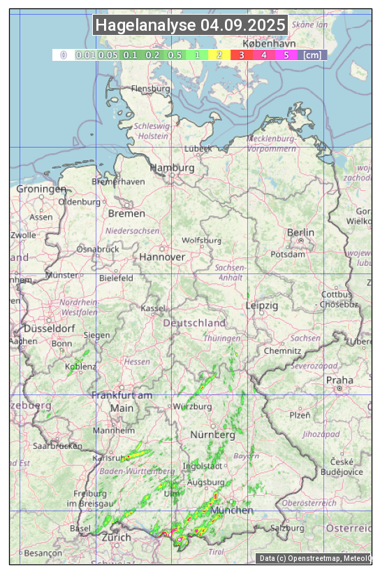 Karte mit Unwetteranalyse